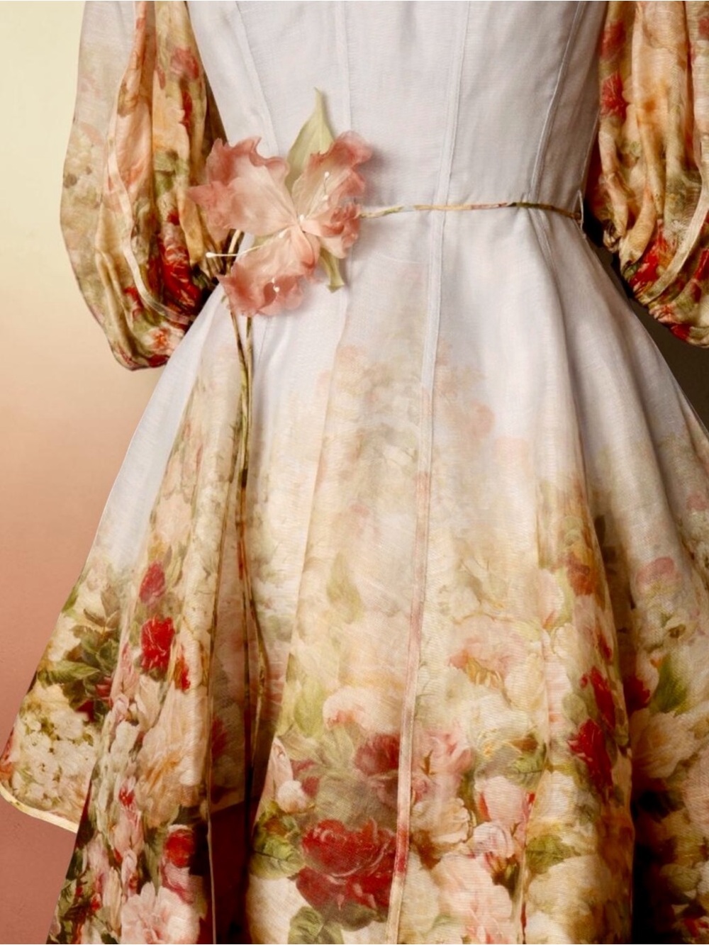ZIMMERMANN Luminosity Flip Dress in Rosy Garden Floral Print - Picture 13 of 14